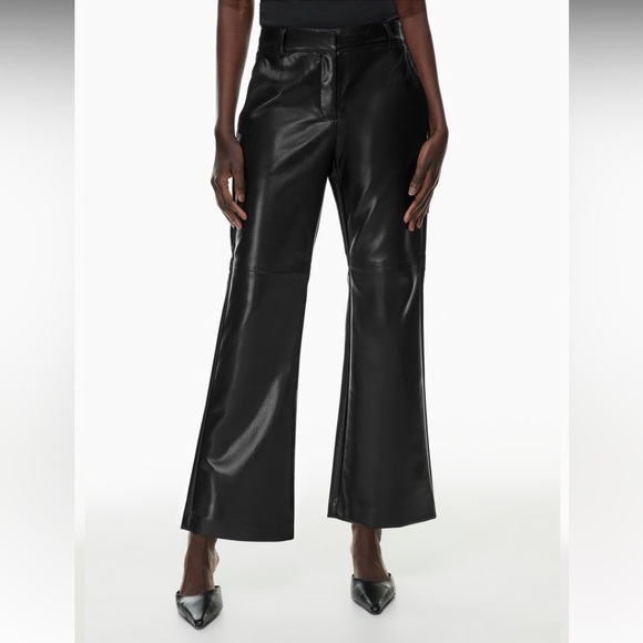 Aritzia Babaton Vegan Leather Straight Leg Pants - Picture 3 of 6